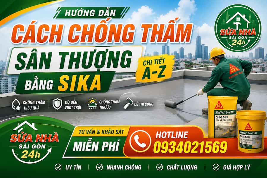 Chống thấm sân thượng bằng sika