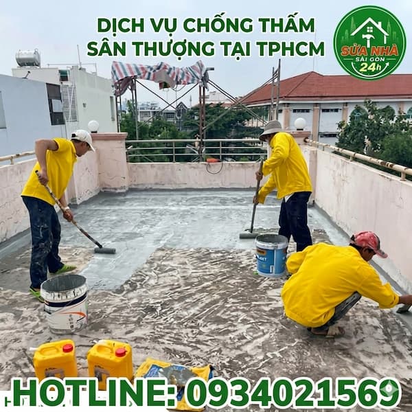 Dịch vụ chống thấm sân thượng tại tphcm