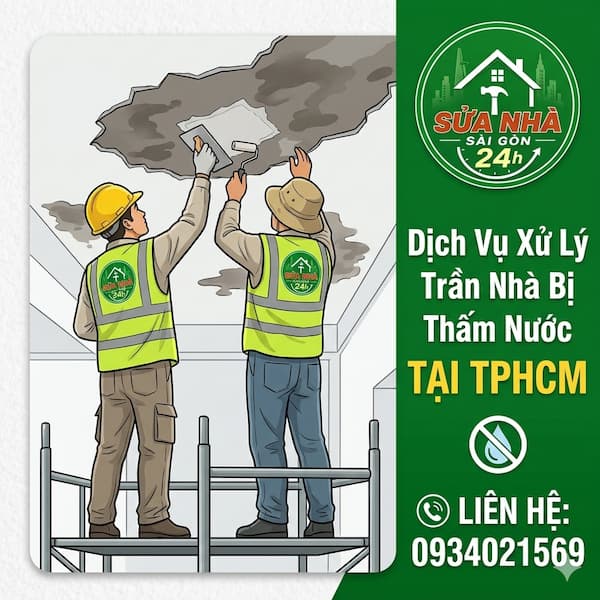 Dịch Vụ Xử Lý Trần Nhà Bị Thấm Nước Tại TPHCM – Triệt Để 100%, Giá Rẻ