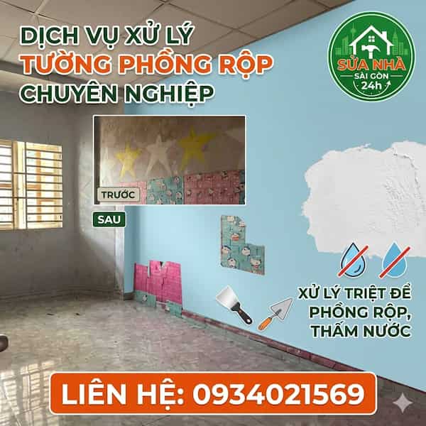 Dịch vụ xử lý tường bị phồng rộp tphcm